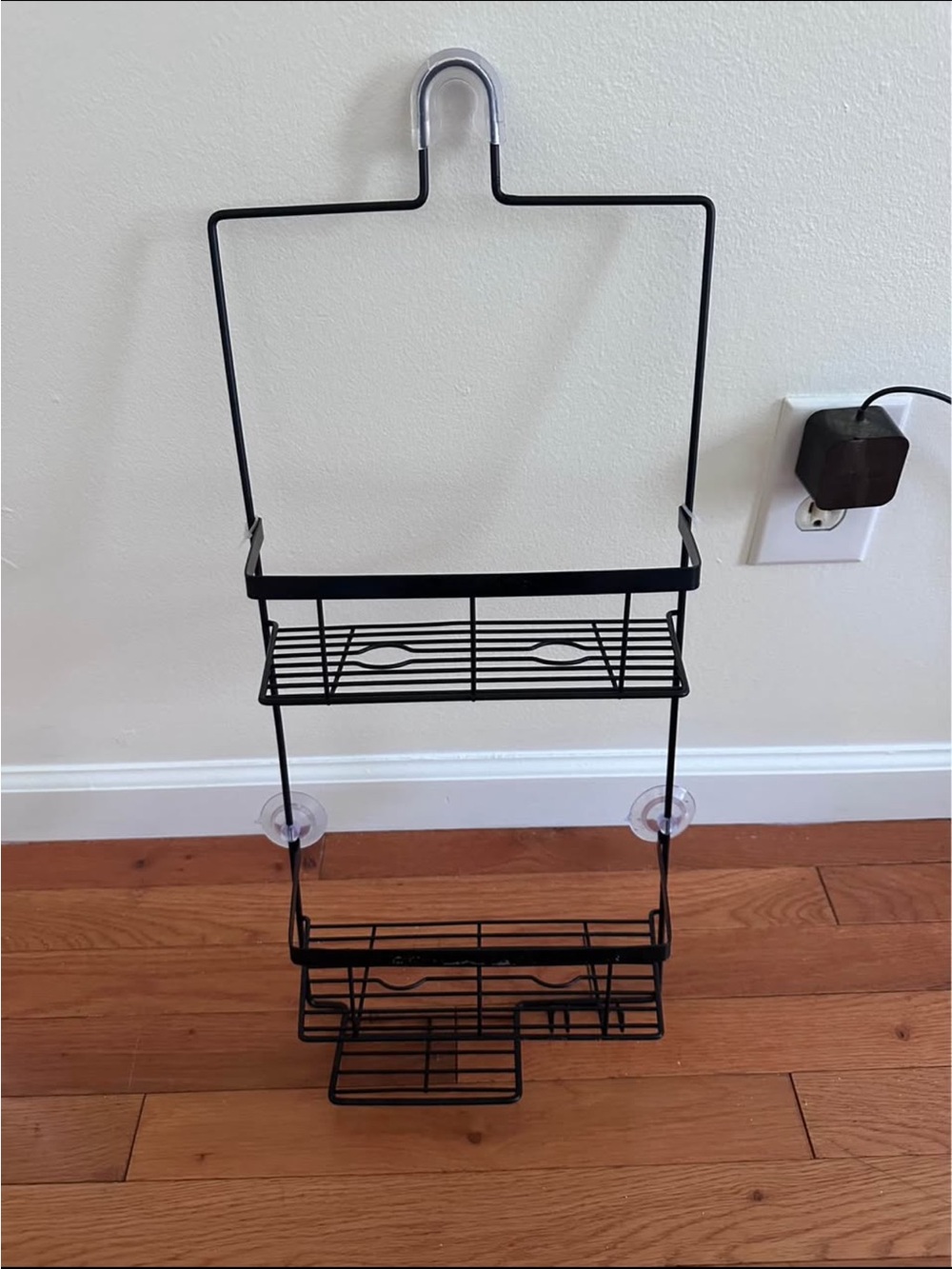 Black Over-Shower Caddy Organizer - Multi-Tier Bath Storage